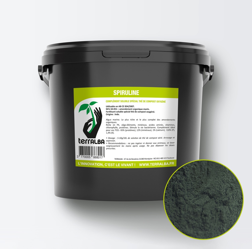 SPIRULINE BIO POUDRE NPK, minéraux, protéines