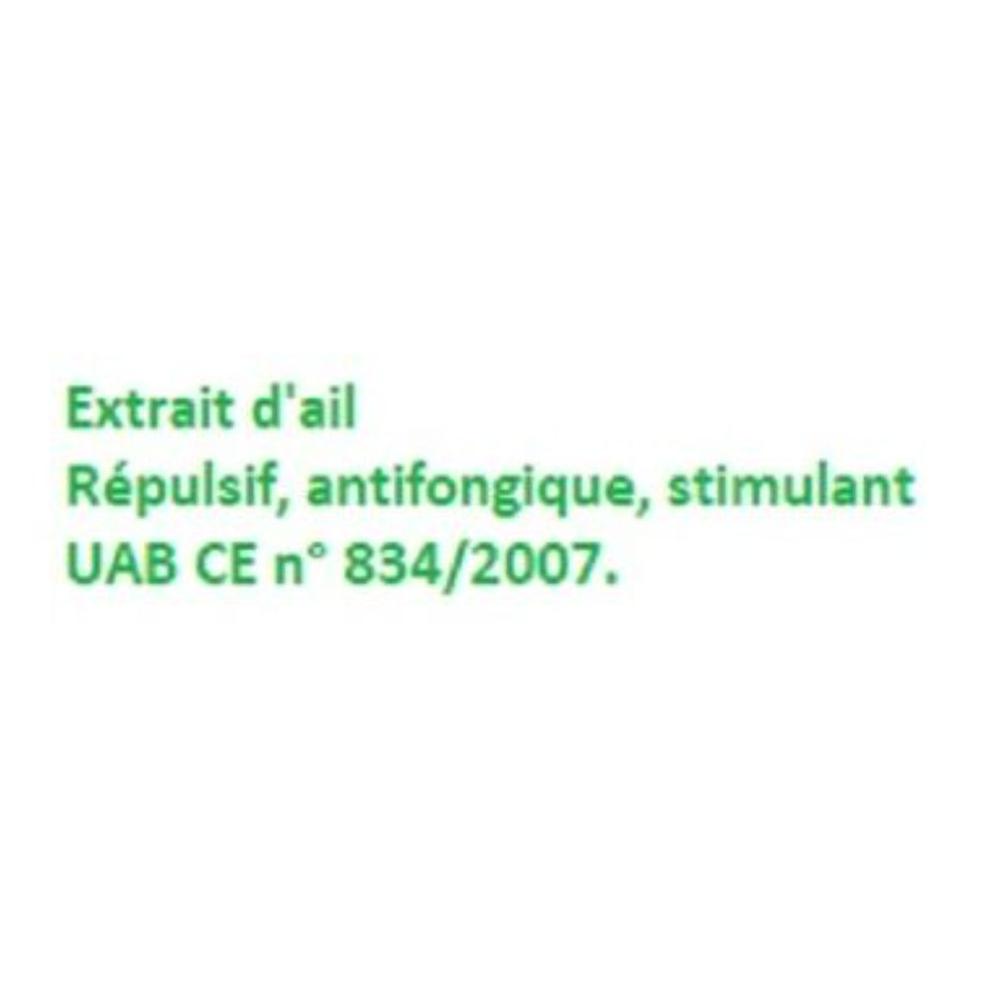 Extrait d'ail: répulsif, antifongique oïdium, stimulant